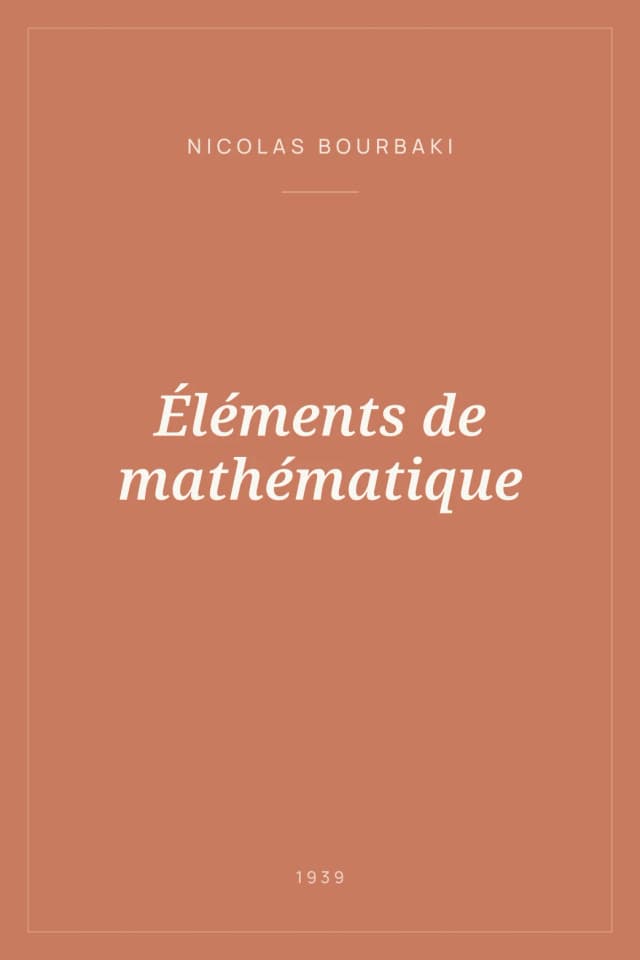 Portada de Éléments de mathématique
