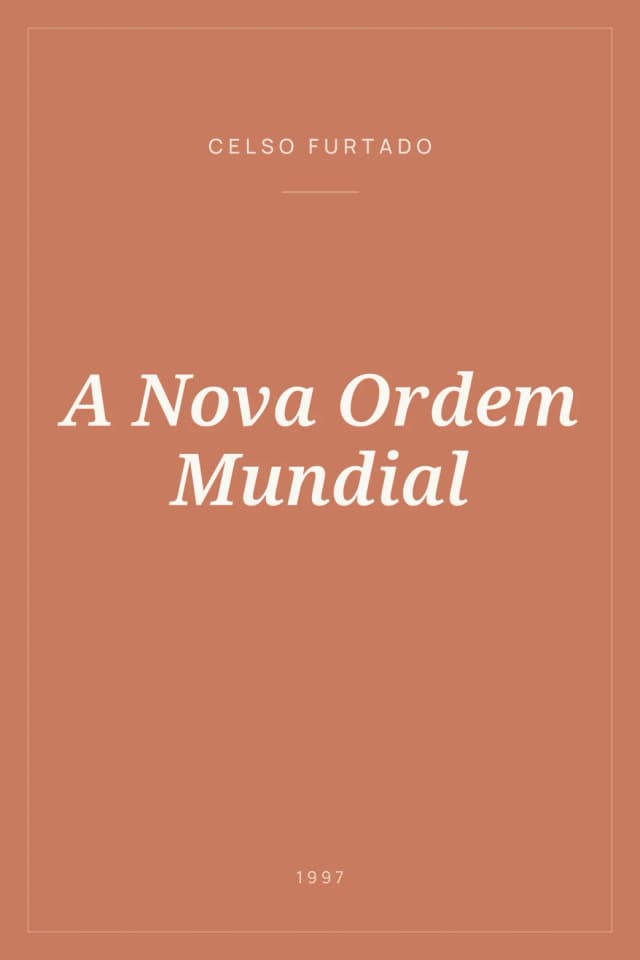 Portada de A Nova Ordem Mundial