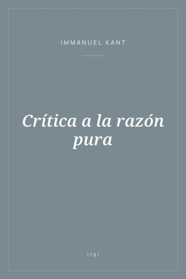 Portada de Crítica a la razón pura