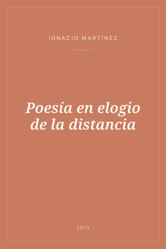 Portada de Poesía en elogio de la distancia