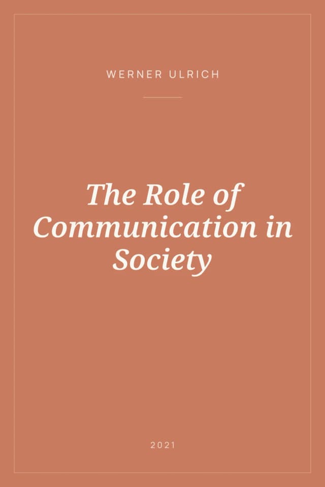 Portada de The Role of Communication in Society