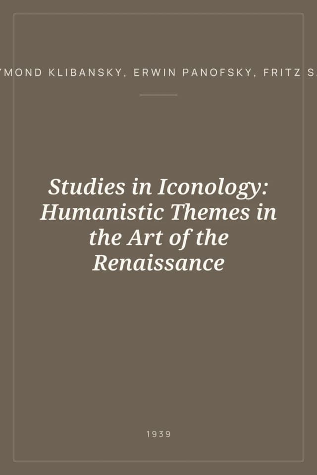 Portada de Studies in Iconology: Humanistic Themes in the Art of the Renaissance
