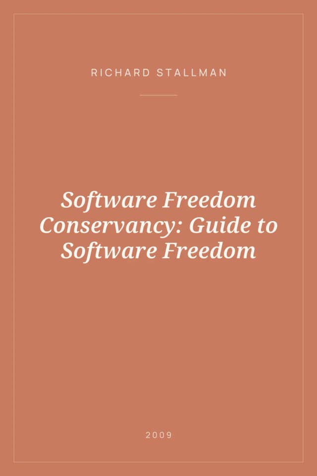 Portada de Software Freedom Conservancy: Guide to Software Freedom