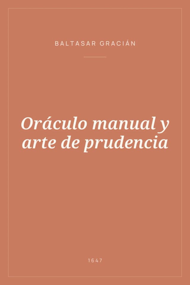 Portada de Oráculo manual y arte de prudencia