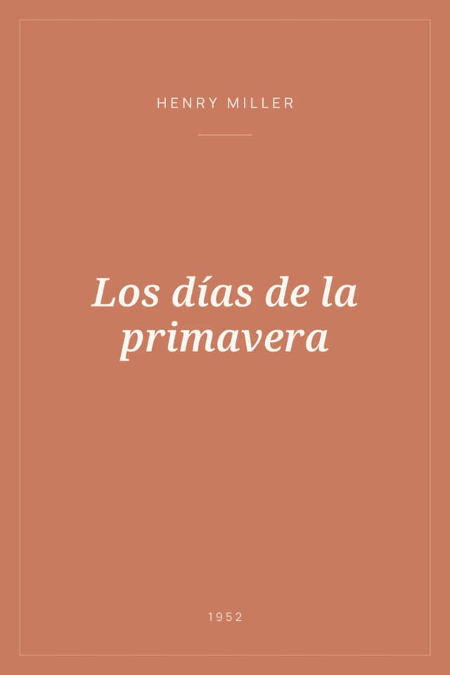 Portada de Los días de la primavera