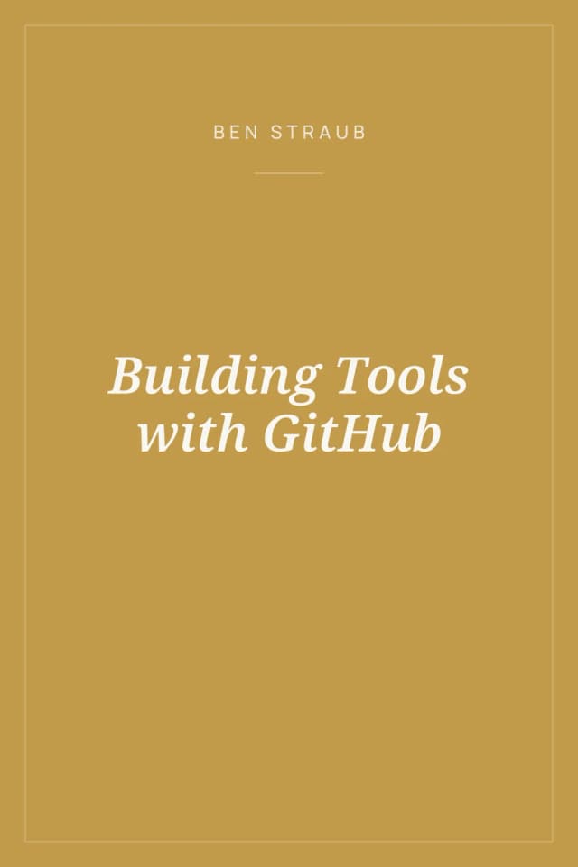 Portada de Building Tools with GitHub