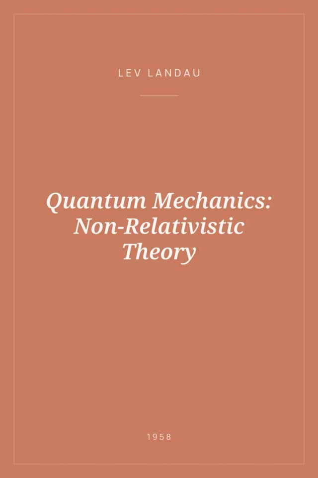 Portada de Quantum Mechanics: Non-Relativistic Theory