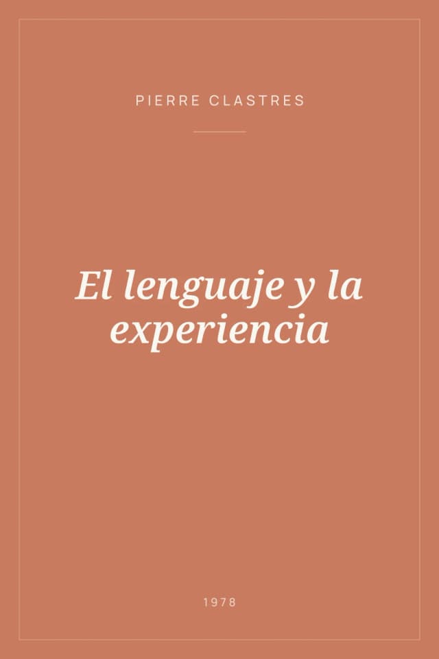 Portada de El lenguaje y la experiencia