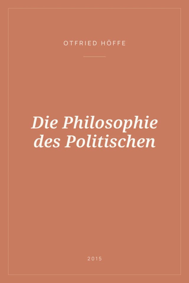 Portada de Die Philosophie des Politischen