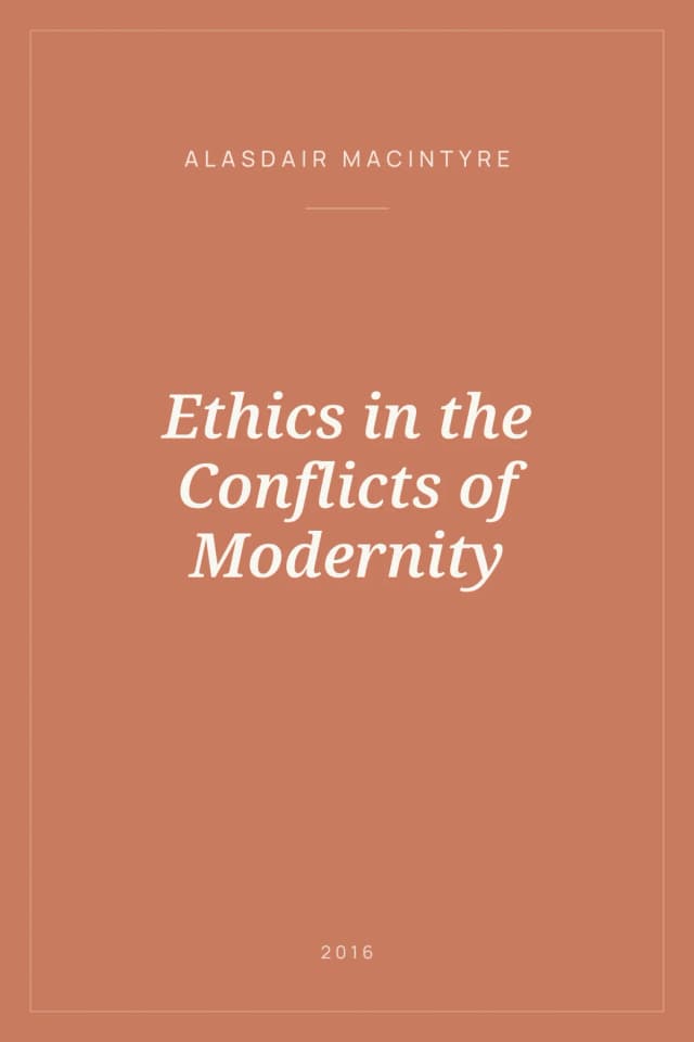 Portada de Ethics in the Conflicts of Modernity