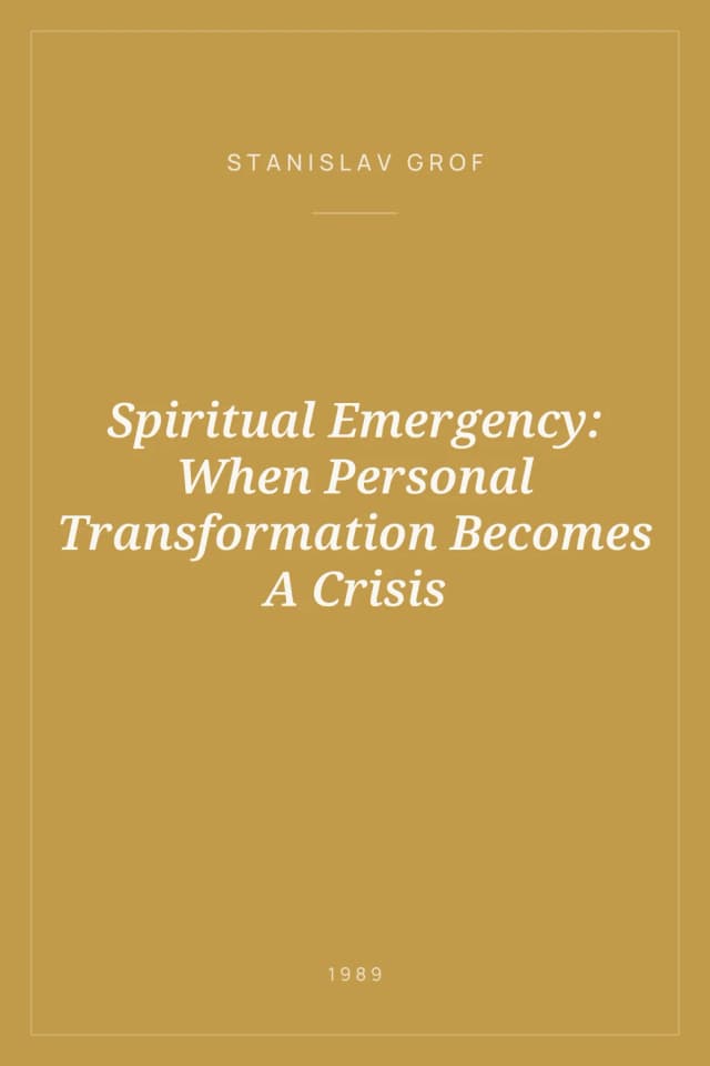 Portada de Spiritual Emergency: When Personal Transformation Becomes A Crisis