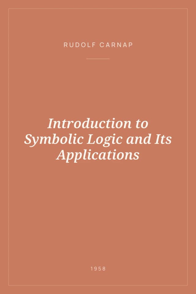 Portada de Introduction to Symbolic Logic and Its Applications