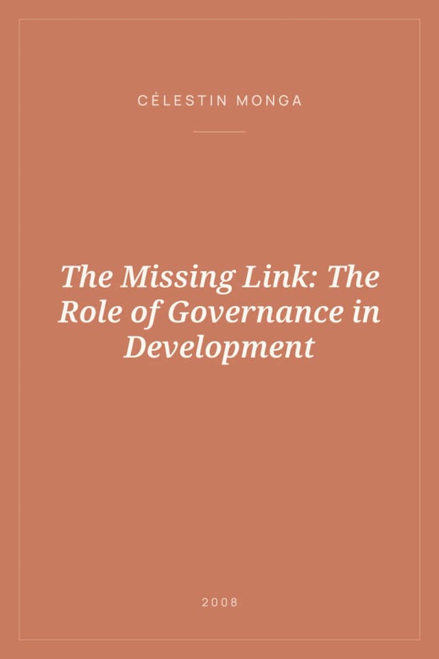 Portada de The Missing Link: The Role of Governance in Development