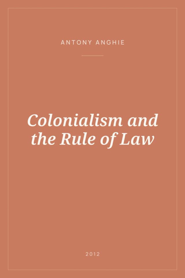 Portada de Colonialism and the Rule of Law