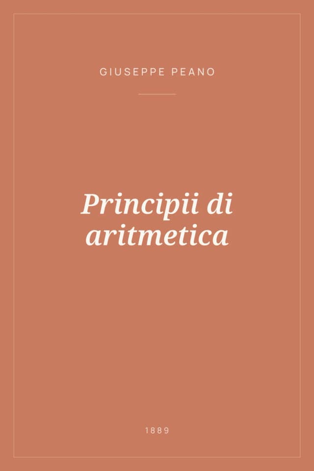 Portada de Principii di aritmetica