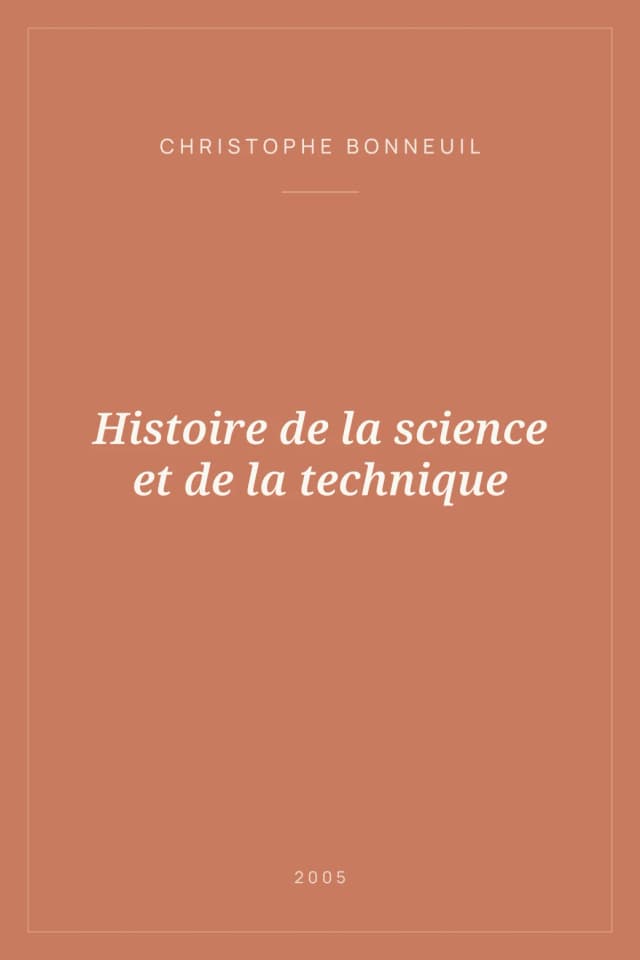 Portada de Histoire de la science et de la technique