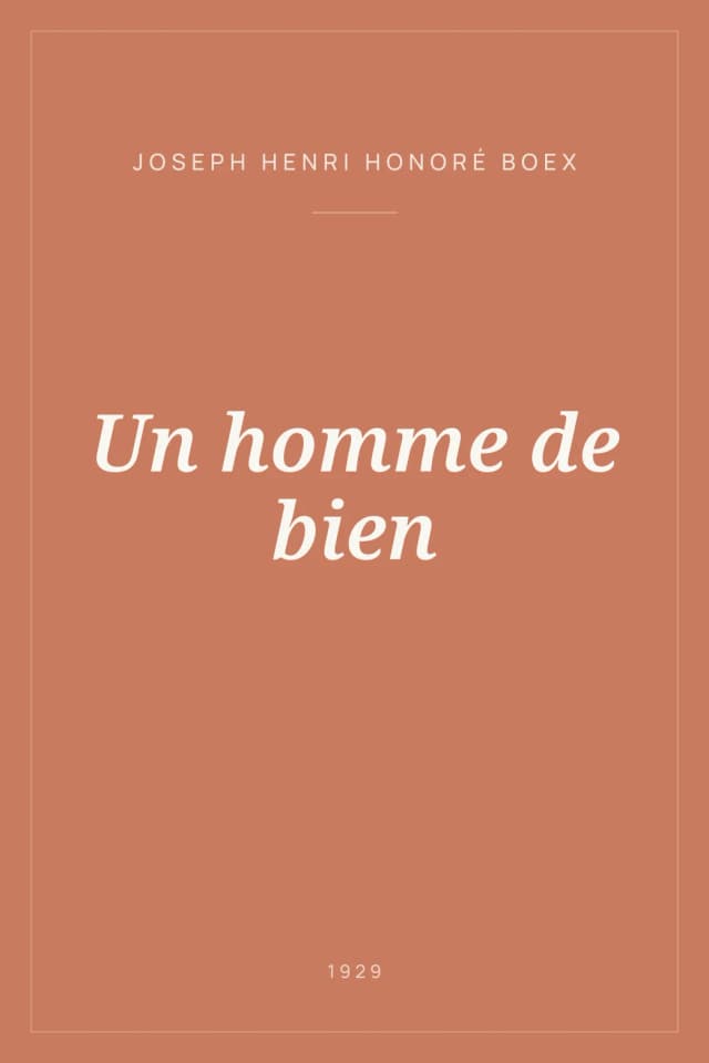 Portada de Un homme de bien