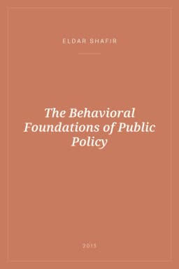 Portada de The Behavioral Foundations of Public Policy