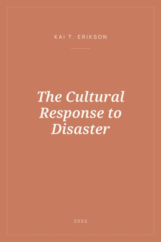 Portada de The Cultural Response to Disaster