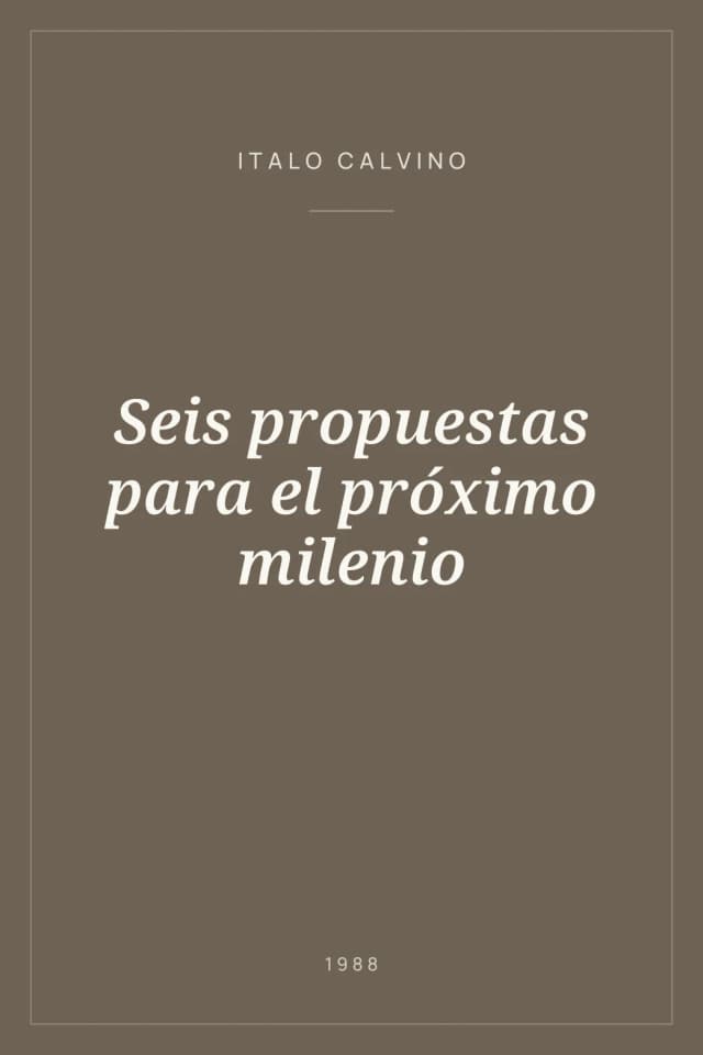 Portada de Seis propuestas para el próximo milenio