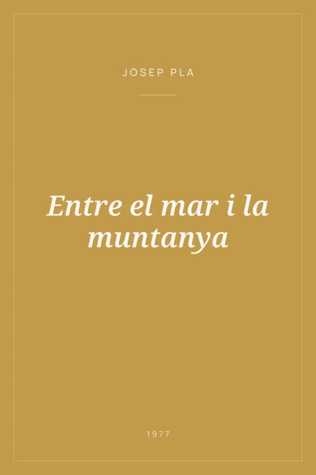 Portada de Entre el mar i la muntanya