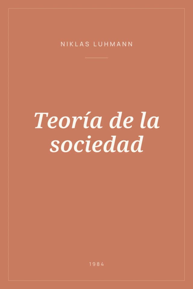Portada de Teoría de la sociedad