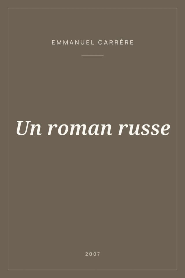 Portada de Un roman russe