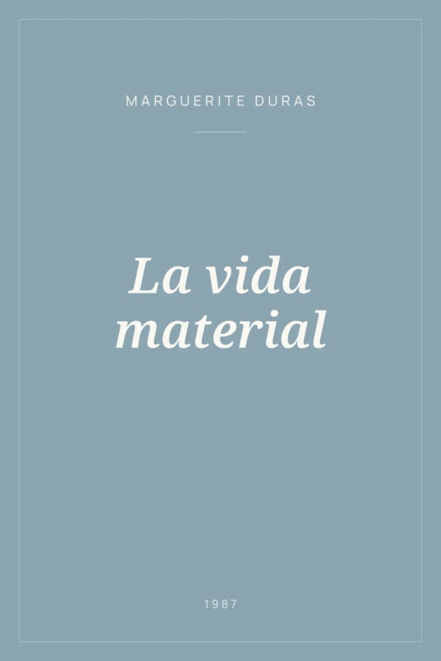 Portada de La vida material