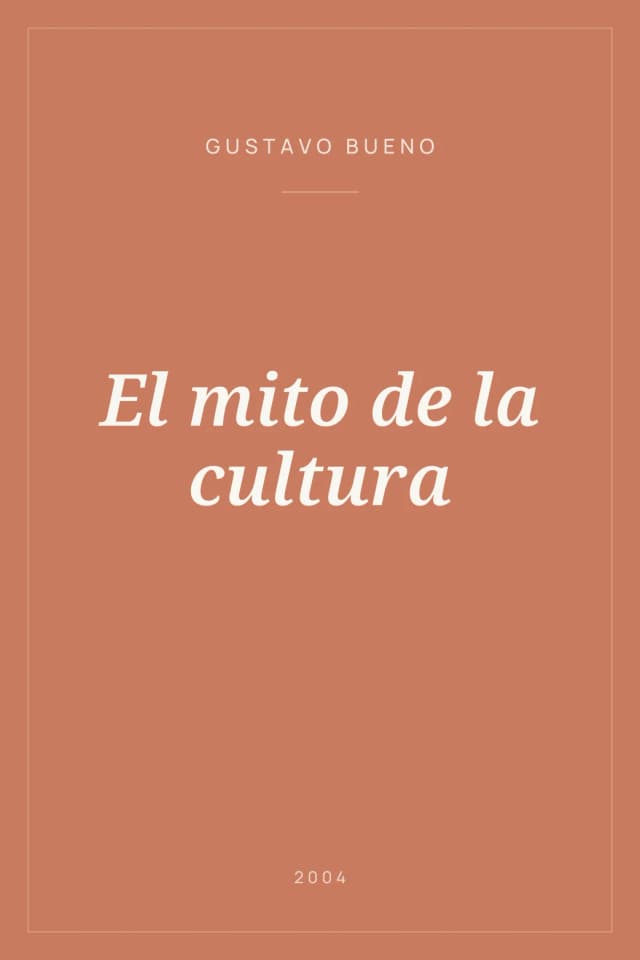 Portada de El mito de la cultura