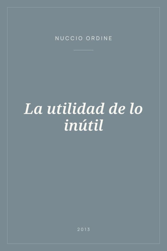 Portada de La utilidad de lo inútil