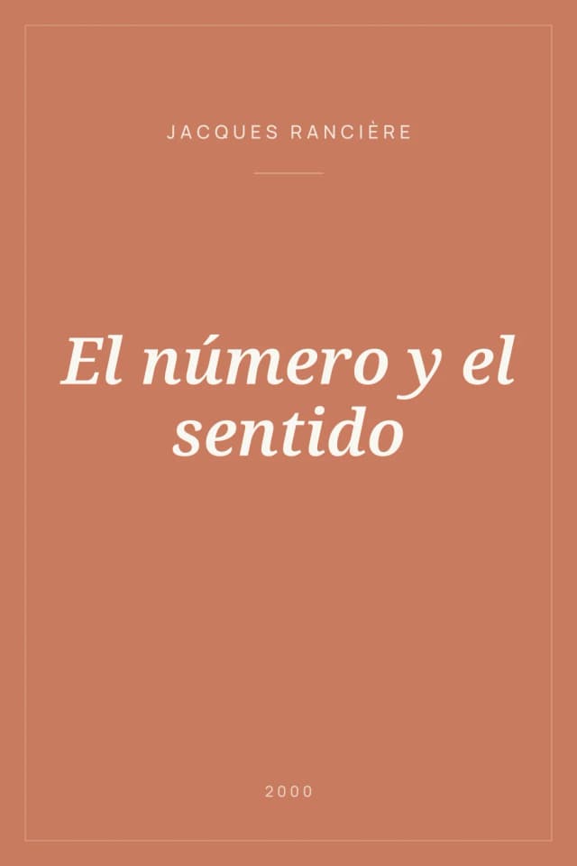 Portada de El número y el sentido