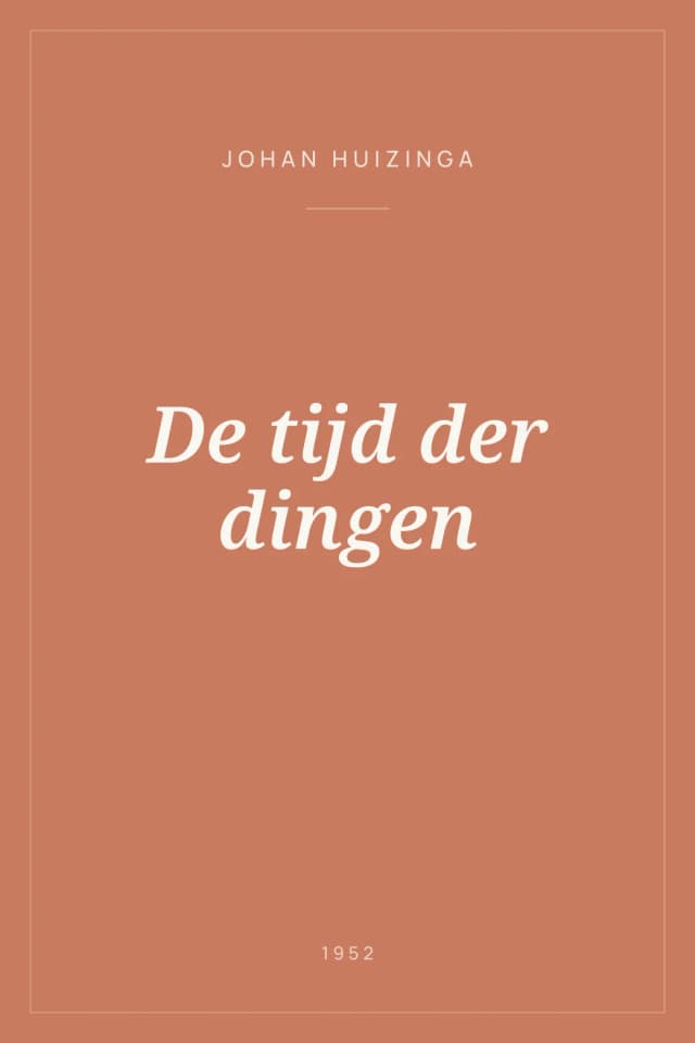 Portada de De tijd der dingen