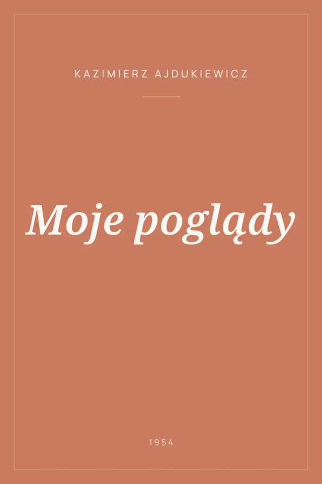 Portada de Moje poglądy