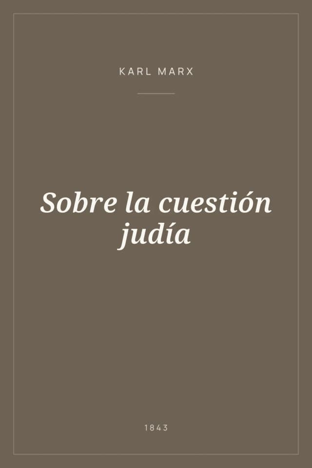 Portada de Sobre la cuestión judía