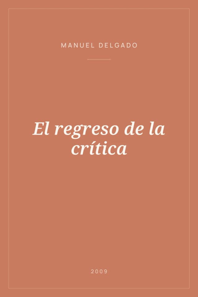 Portada de El regreso de la crítica
