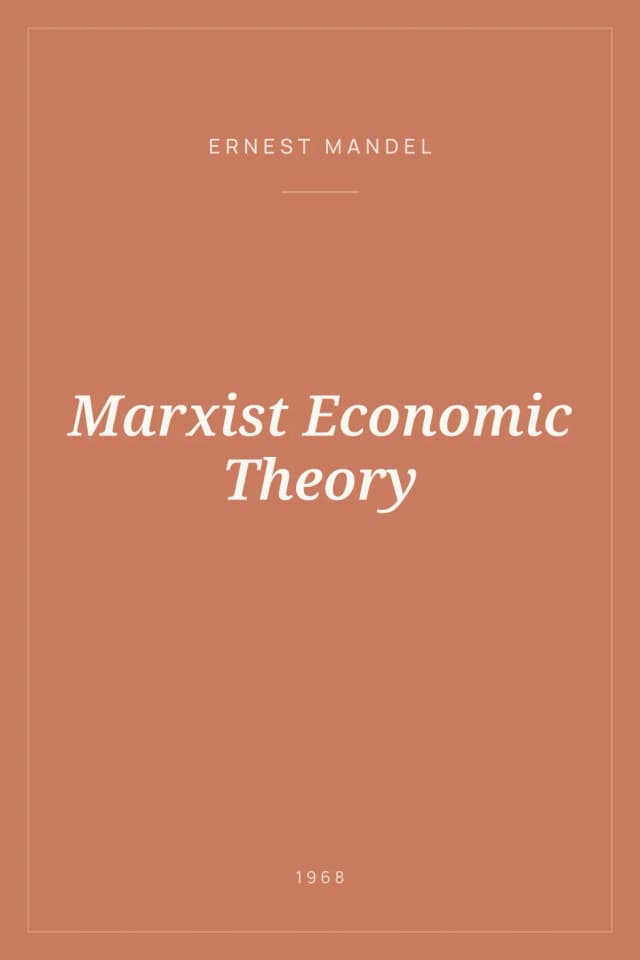 Portada de Marxist Economic Theory
