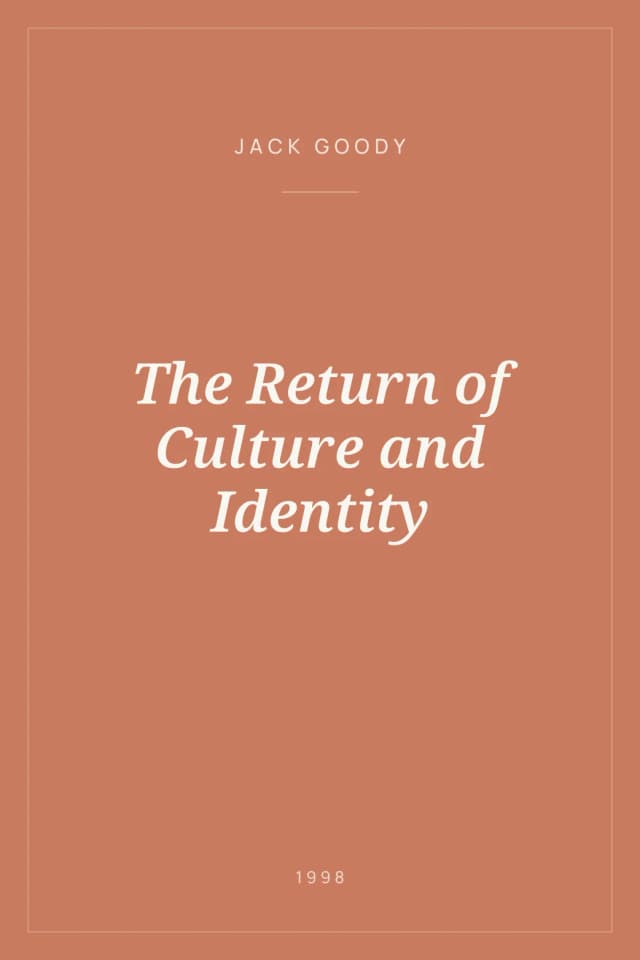 Portada de The Return of Culture and Identity