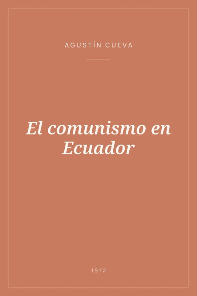 Portada de El comunismo en Ecuador