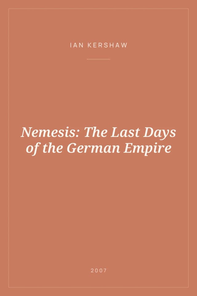 Portada de Nemesis: The Last Days of the German Empire