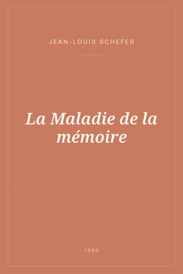 Portada de La Maladie de la mémoire