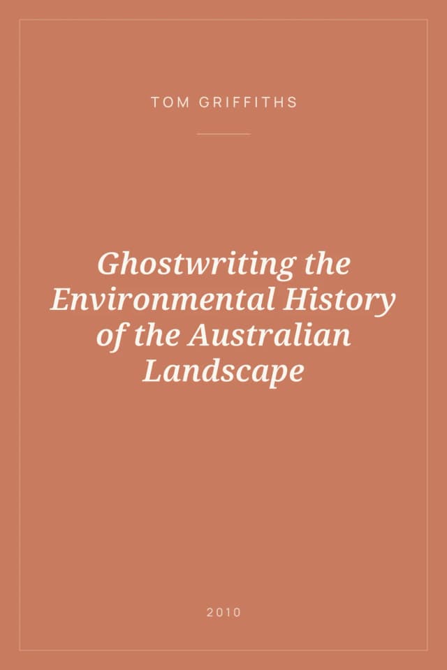 Portada de Ghostwriting the Environmental History of the Australian Landscape