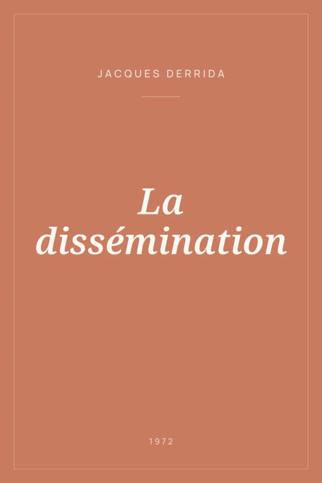 Portada de La dissémination