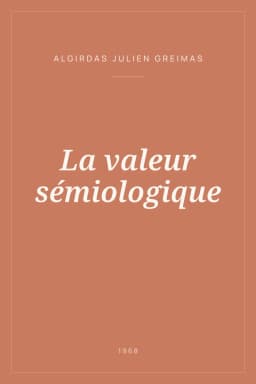 Portada de La valeur sémiologique