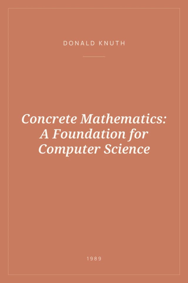 Portada de Concrete Mathematics: A Foundation for Computer Science