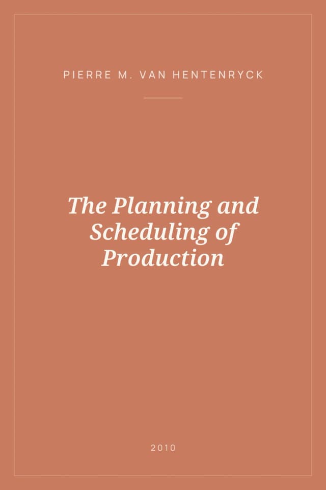 Portada de The Planning and Scheduling of Production