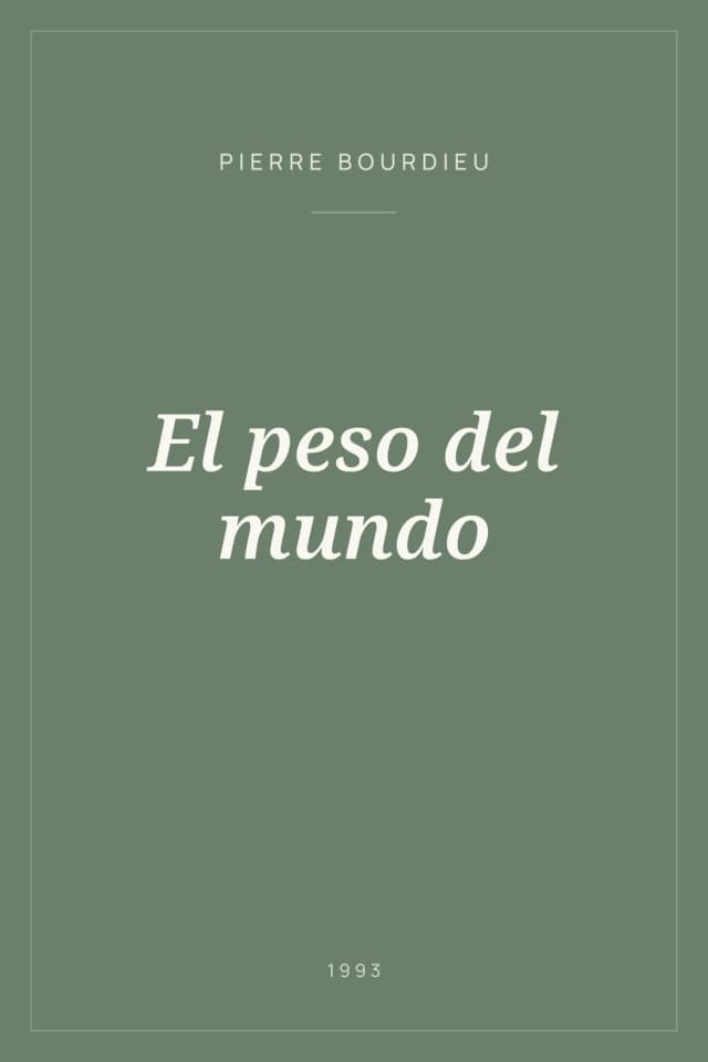 Portada de El peso del mundo