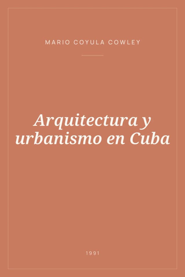 Portada de Arquitectura y urbanismo en Cuba