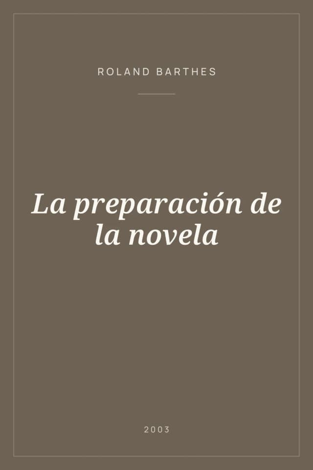 Portada de La preparación de la novela