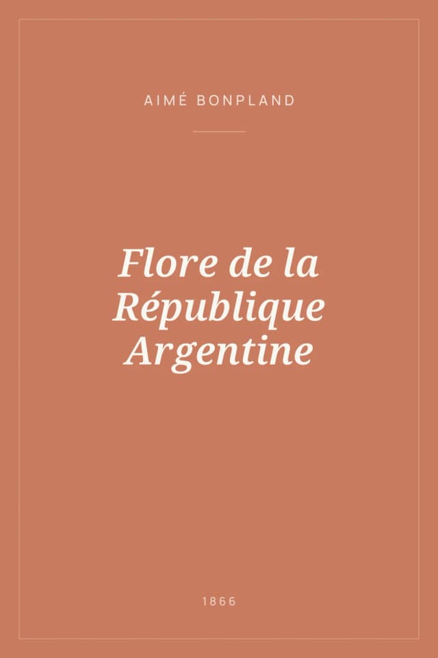 Portada de Flore de la République Argentine