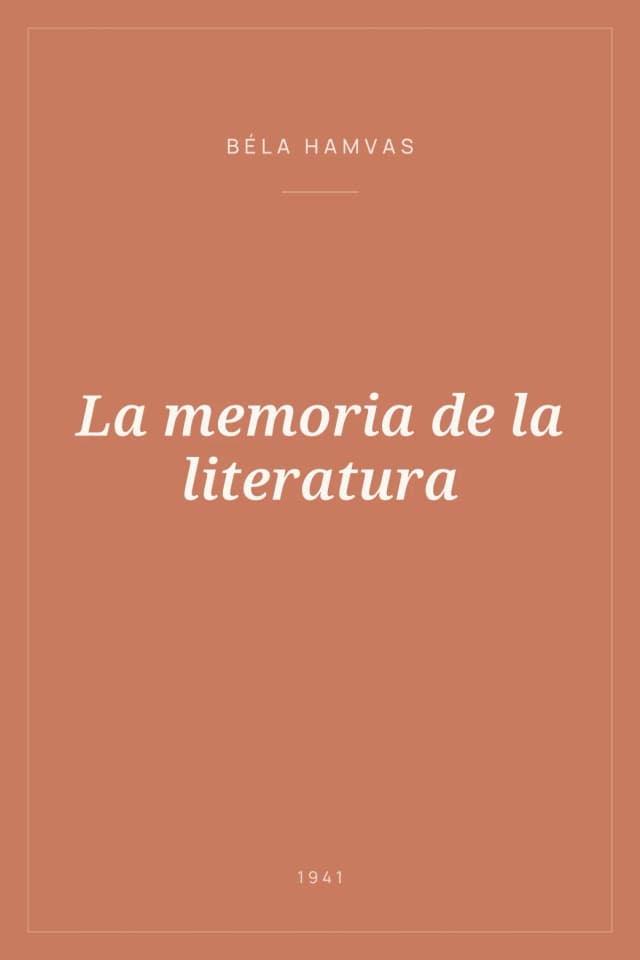 Portada de La memoria de la literatura
